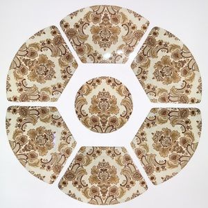 7 Piece Damask Place Mat Set